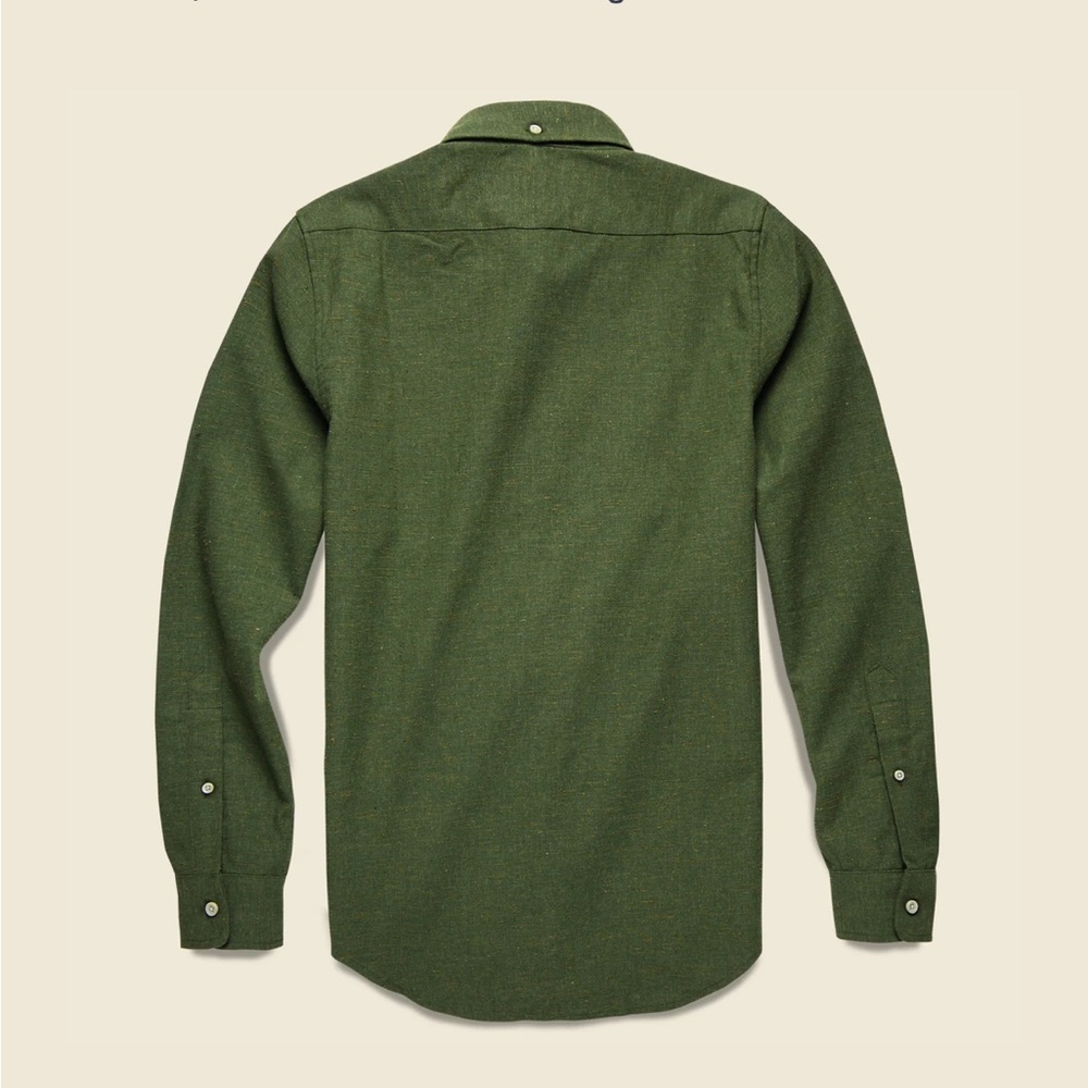 Taylor Stitch The Jack Shirt Olive Donegal Button Down Top Casual M - Picture 5 of 12
